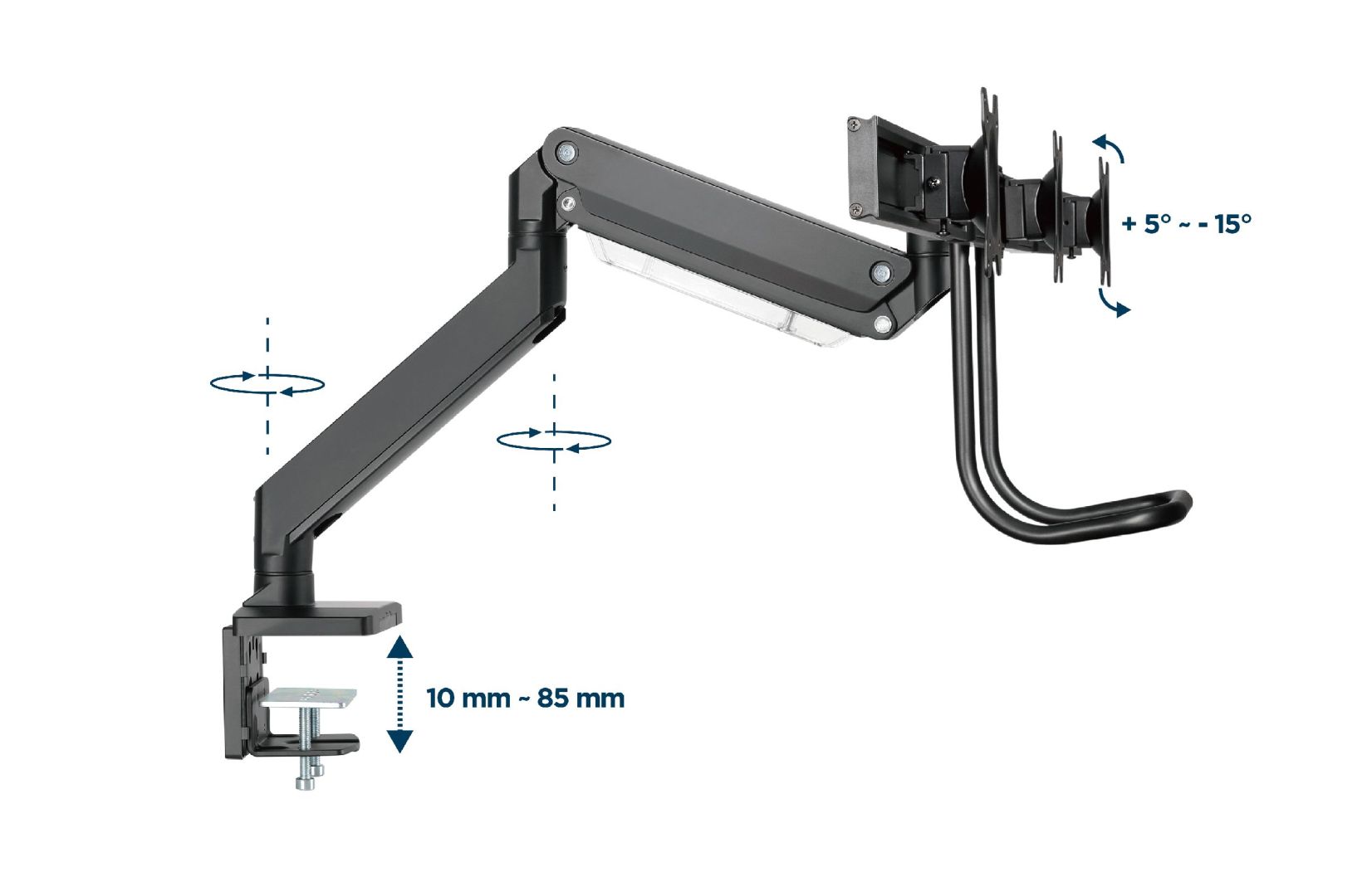 Gembird MA-DA3-03 Desk mounted adjustable monitor arm for 3 monitors 17