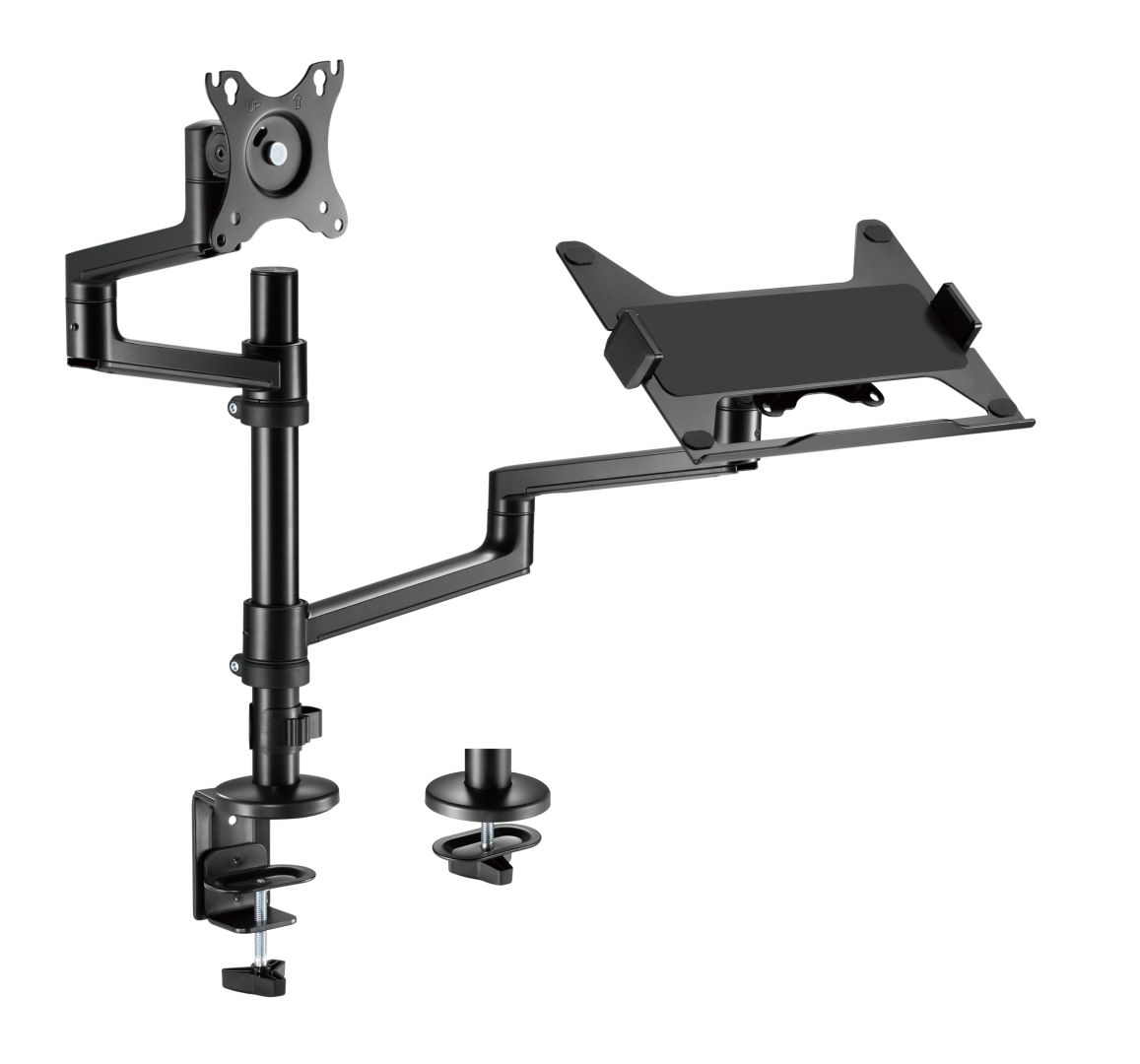 Gembird MA-DA-04 Desk mounted adjustable monitor arm with notebook tray 17