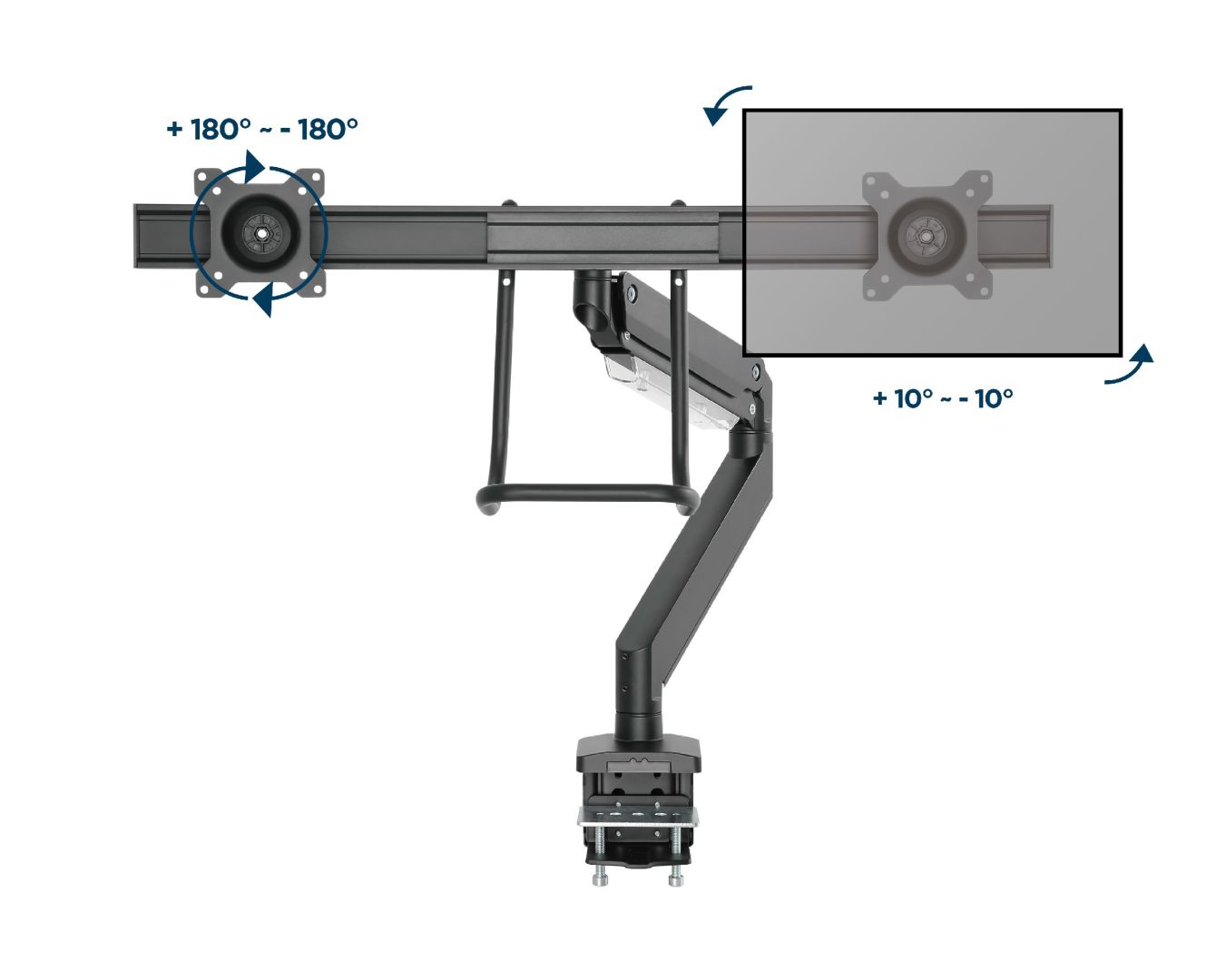 Gembird MA-DA2-04 Desk mounted adjustable monitor arm for 2 monitors 17