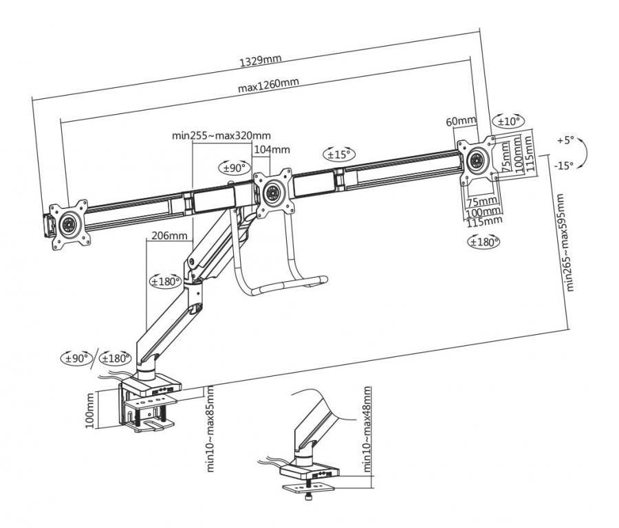 White Shark Rhamses III Gaming Monitor Stand 17