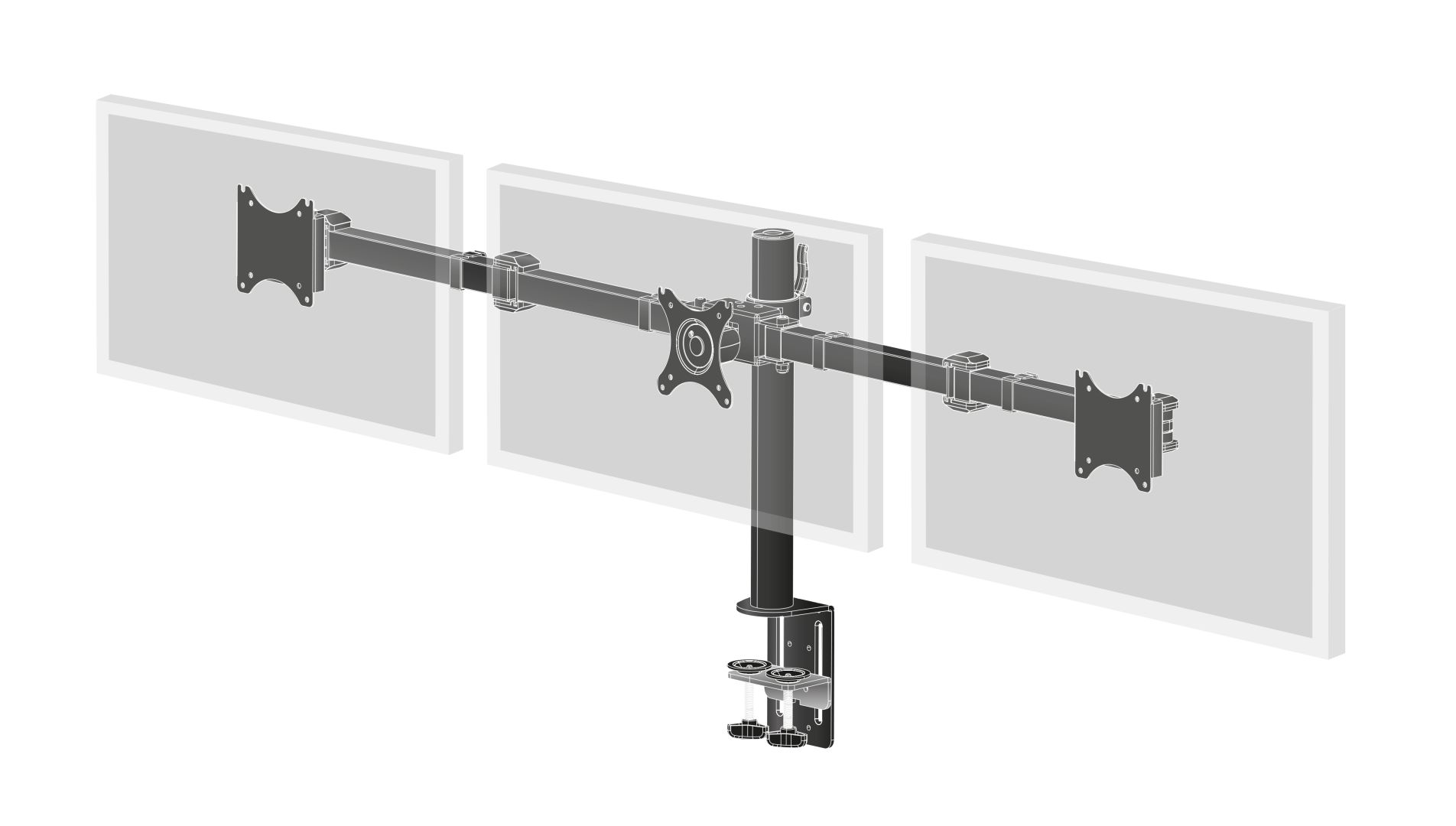 iiyama DS1003C-B1 Simple And Functional Triple Desktop Arm 10