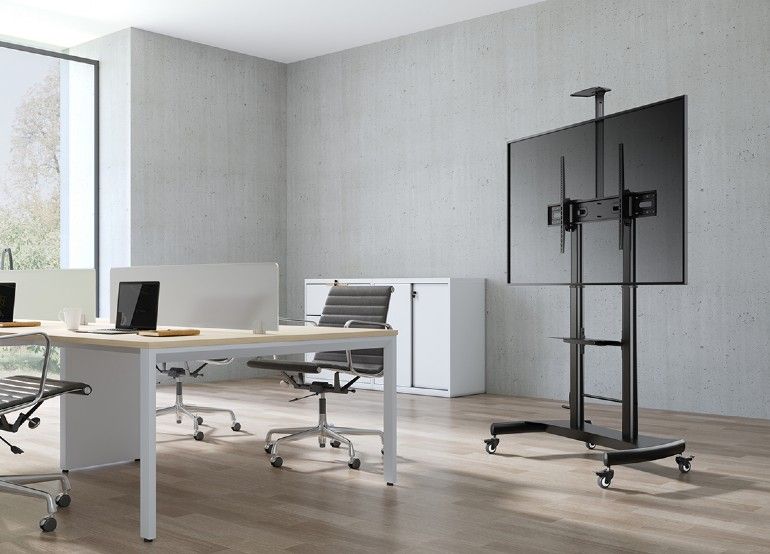 Gembird TVS-100T-02 Height adjustable TV floor stand with caster wheels 60