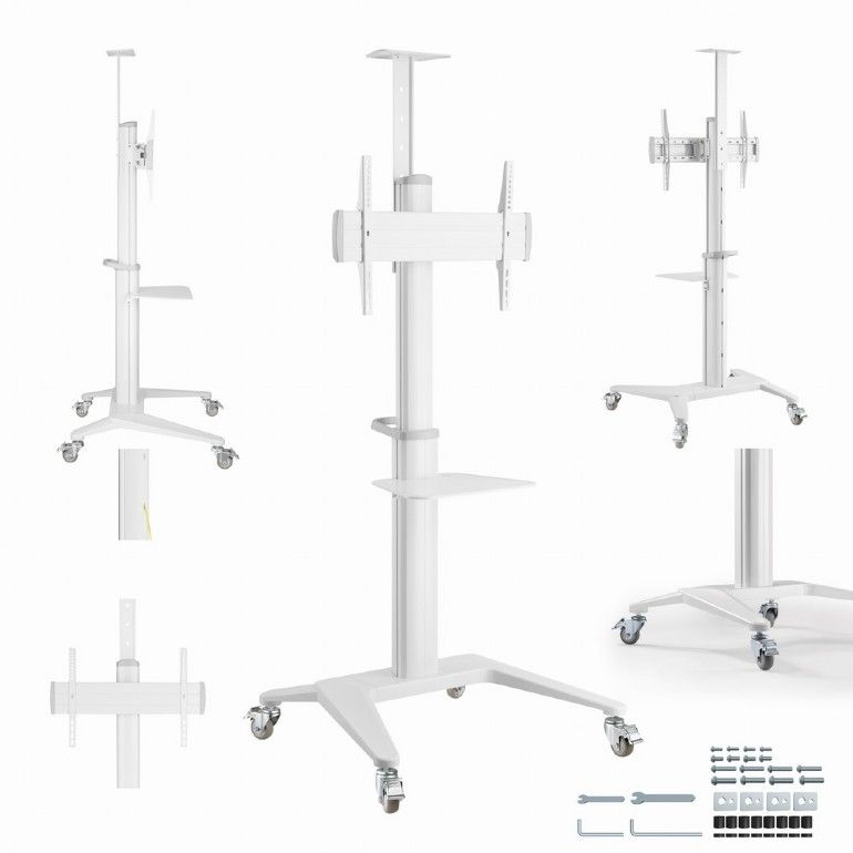 Gembird TVS-70T-02-W Aluminum TV floor stand with caster wheels 37