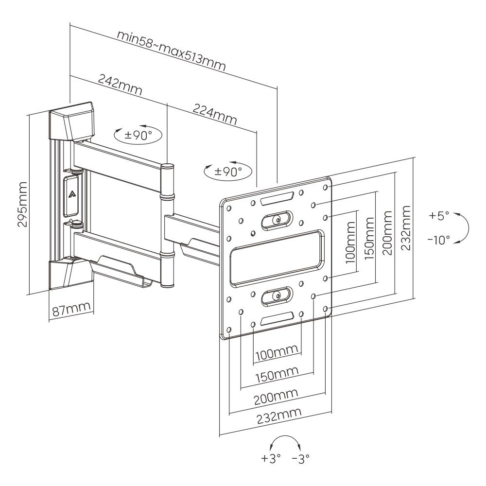 Stansson WM-2343-5-5 TV Wall mount 23