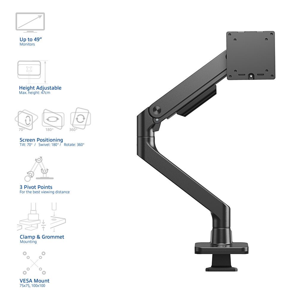 ACT AC8340 Single Monitor Arm Office Premium with Gas Spring