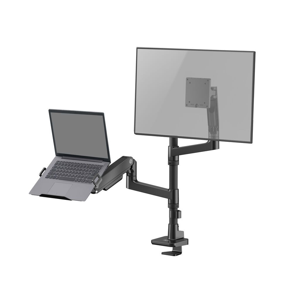ACT AC8341 Single Monitor Arm and Laptop Arm Office Premium with Gas Spring Pole Mounted