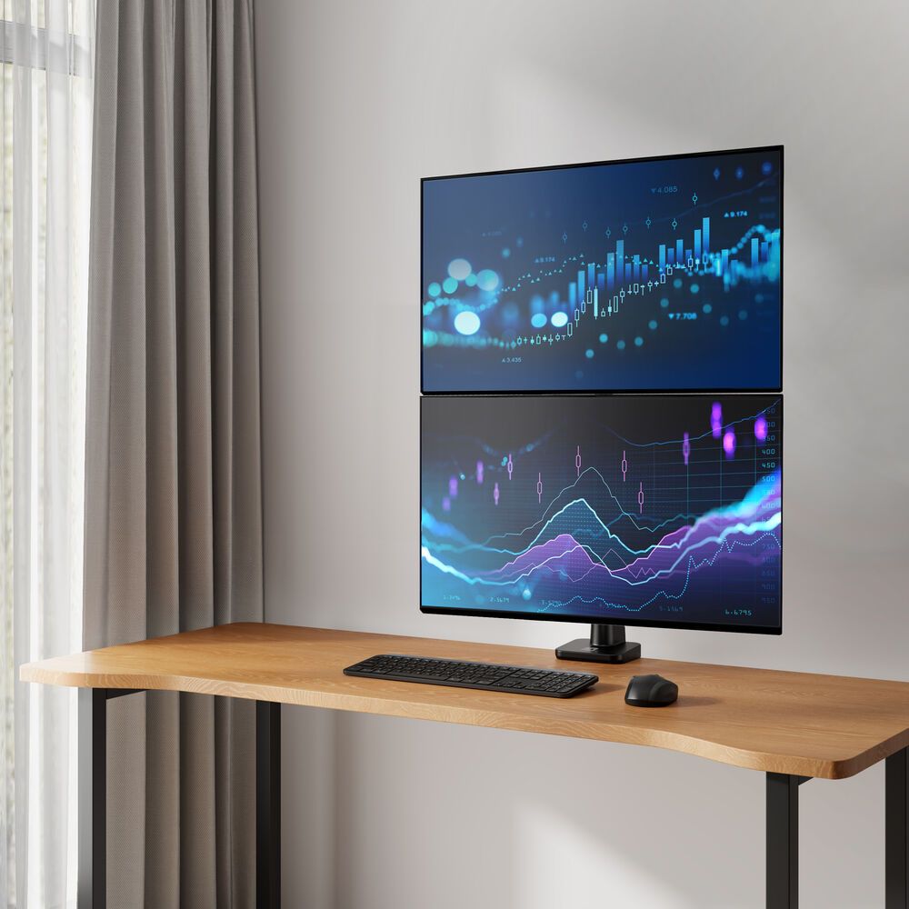 ACT AC8343 Dual Monitor Arm Office Premium with Gas Spring Pole Mounted