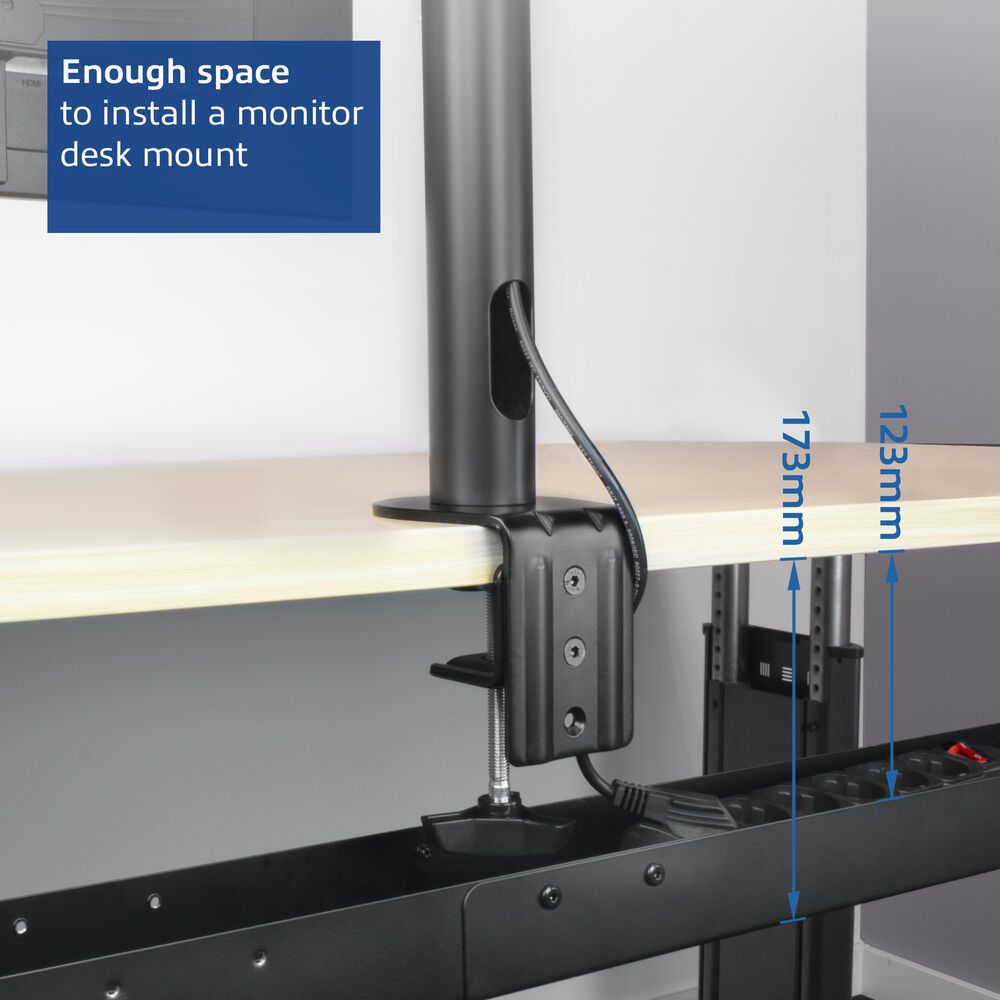 ACT AC8376 Under Desk Extendable Cable Management Tray with Clamp Mount