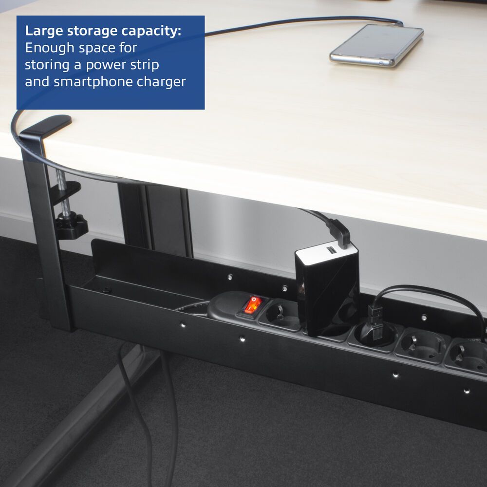 ACT AC8376 Under Desk Extendable Cable Management Tray with Clamp Mount