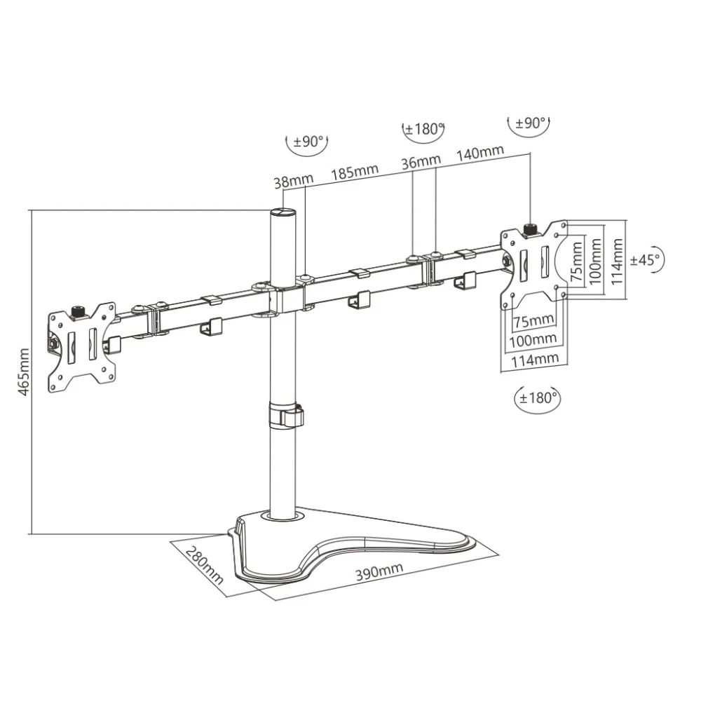 TECHLY  Double Joint Monitor Arm 13