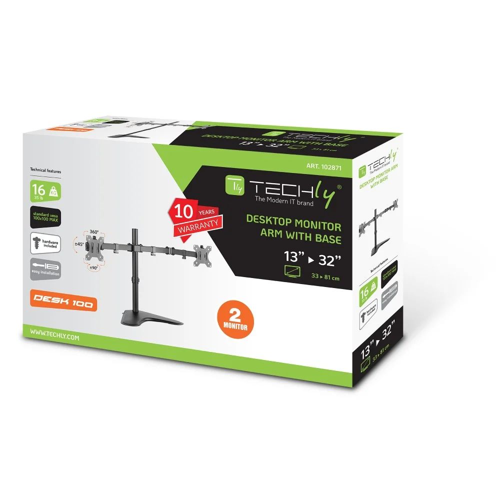 TECHLY  Double Joint Monitor Arm 13
