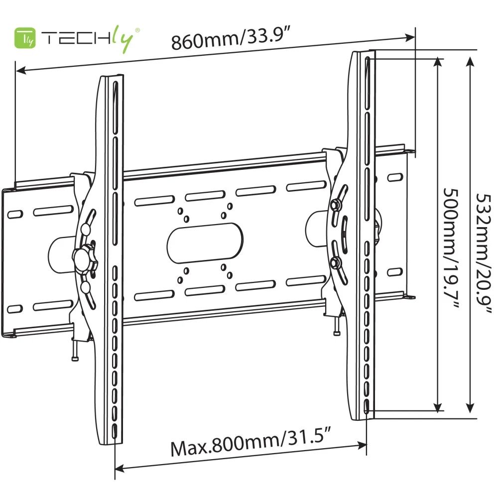 TECHLY  Tilting Wall Mount 42