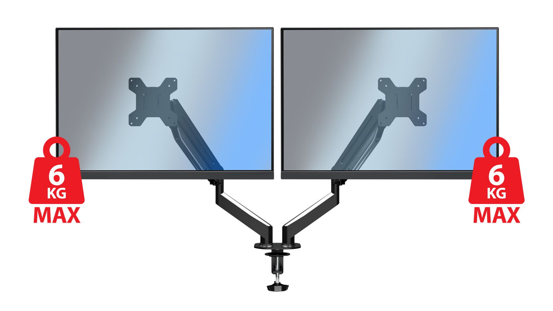 Esperanza ERW020 Mache desk mount for two monitors 17