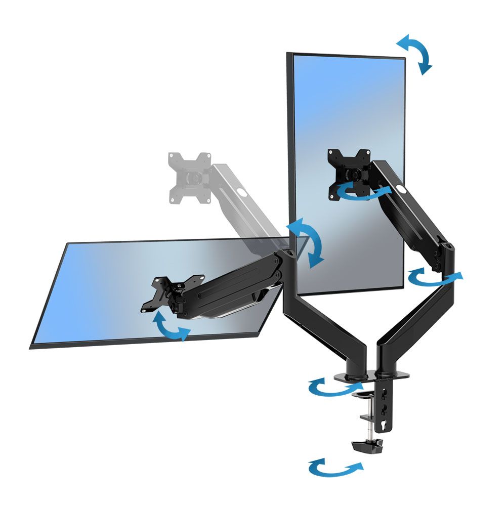 Esperanza ERW020 Mache desk mount for two monitors 17