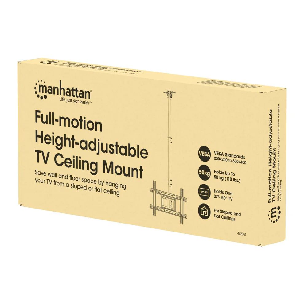 Manhattan Full-Motion Height-Adjustable TV Ceiling Mount 37