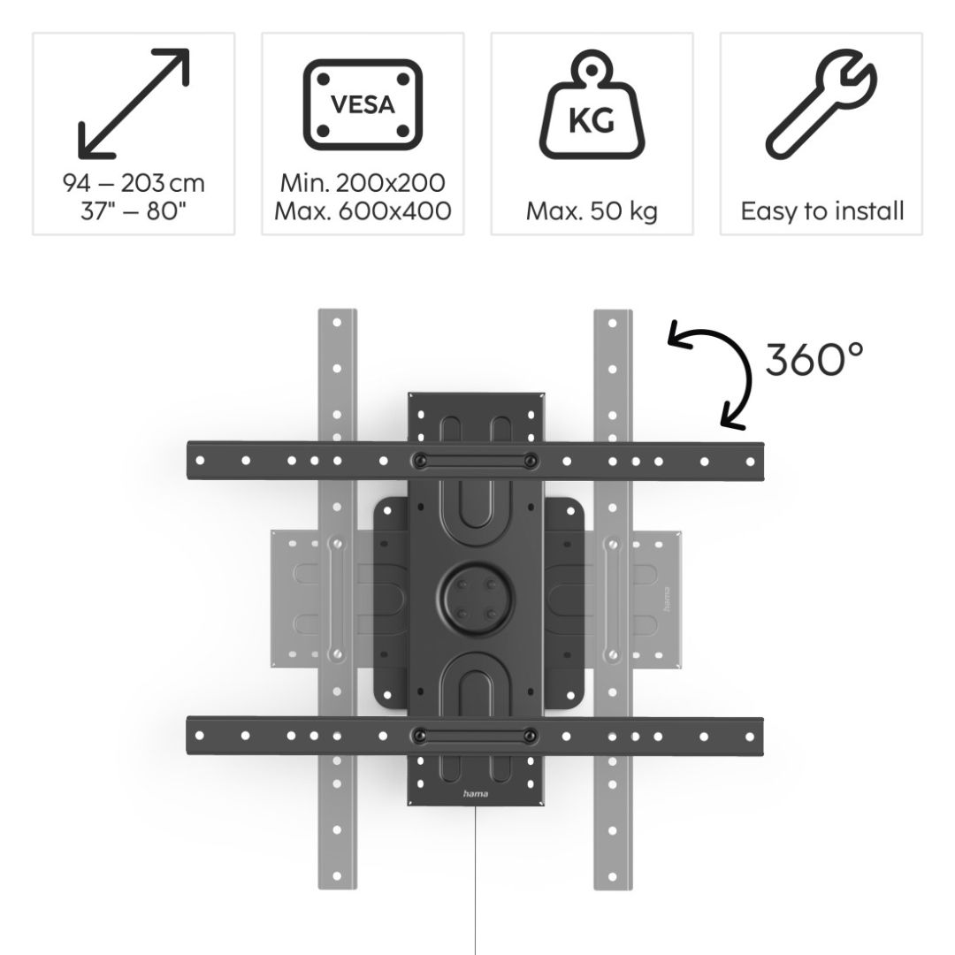 Hama TV Wall Bracket Portrait and Landscape Format 203 cm (80