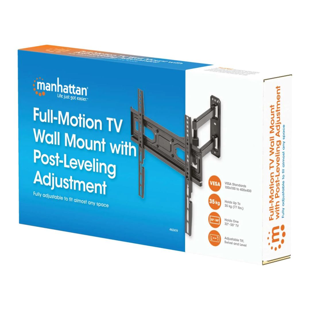 Manhattan Full-Motion TV Wall Mount with Post-Leveling Adjustment 32