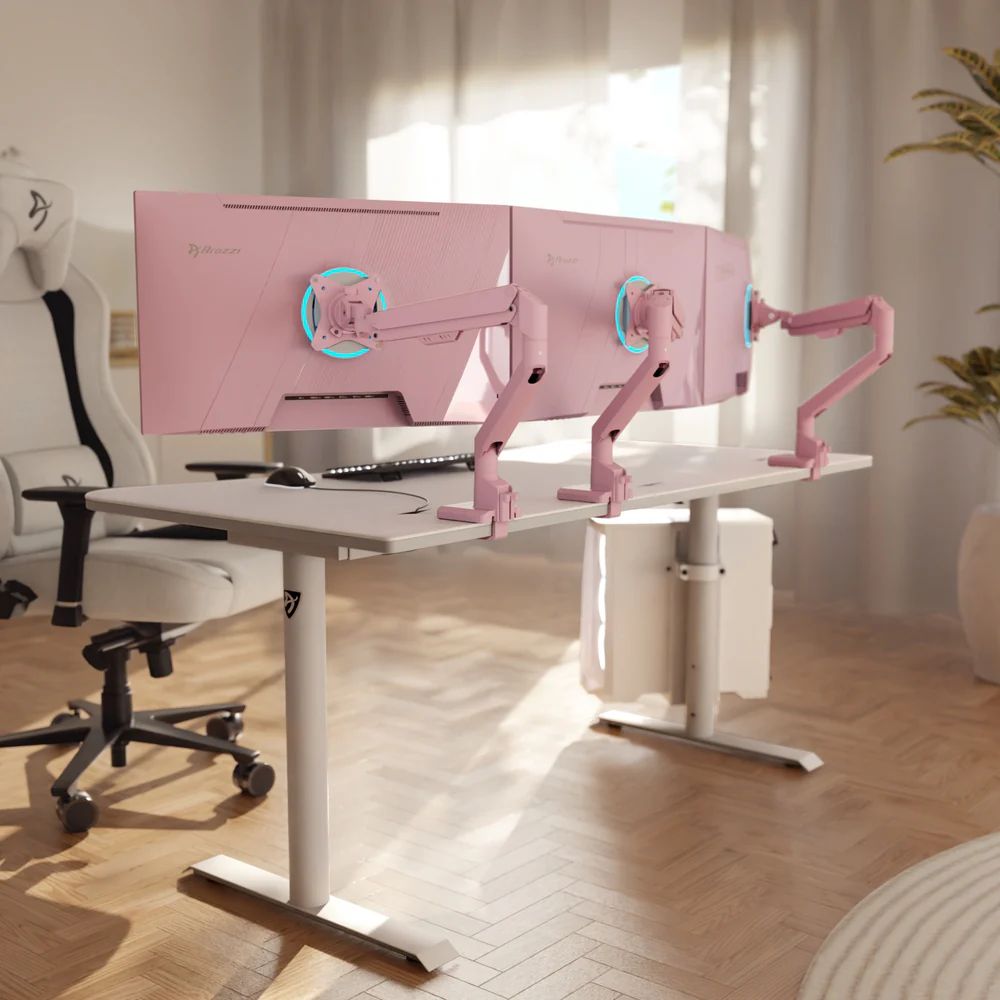 Arozzi Alzare Neo Single Gas Spring Monitor Arm Pink