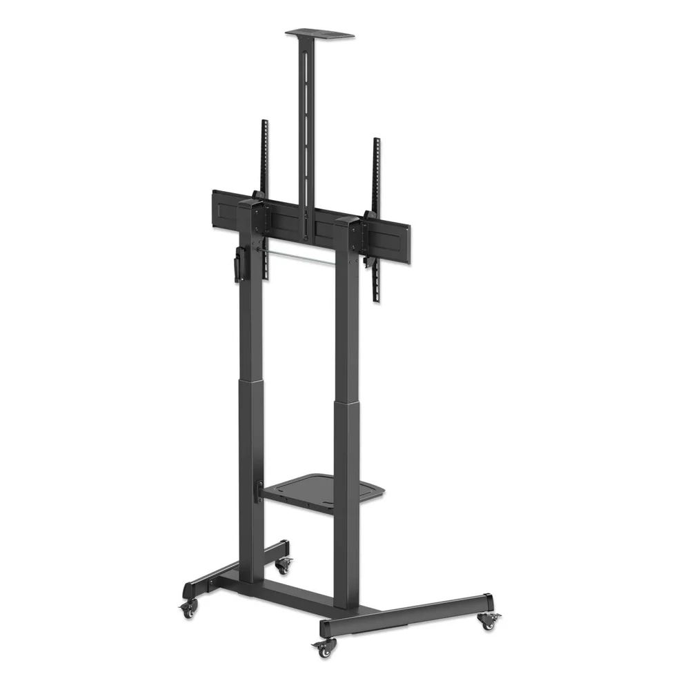Manhattan Large-Screen Multimedia TV Cart with Tool-Free Height Adjustment 60