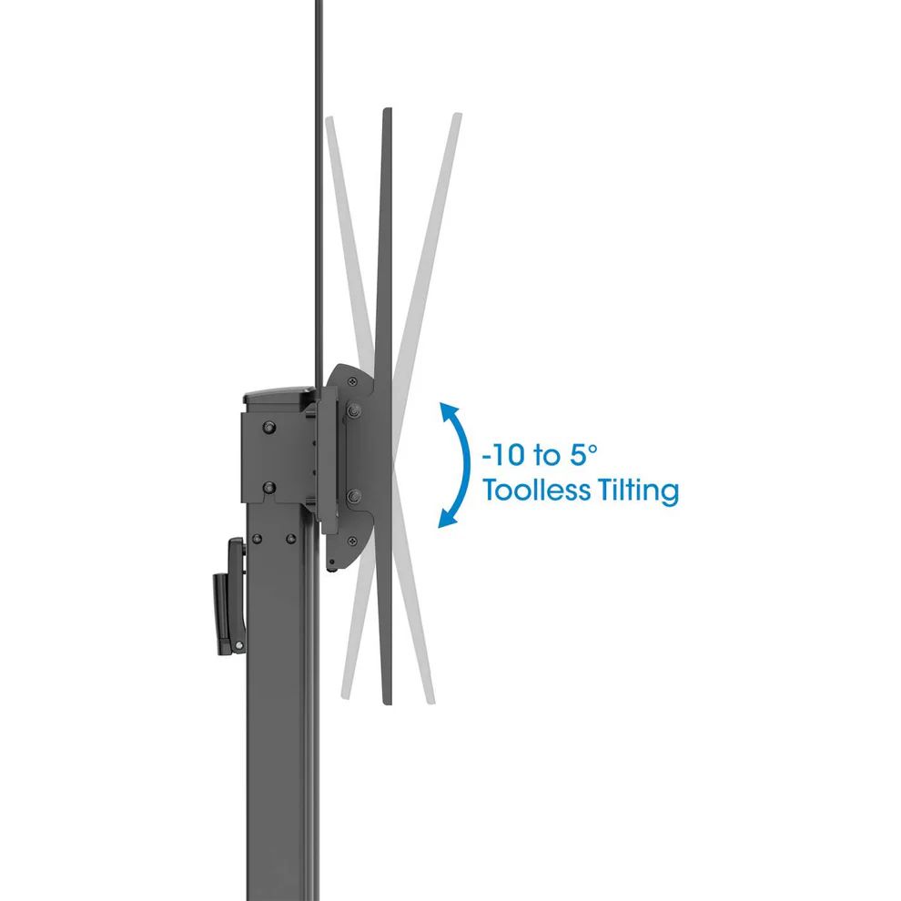 Manhattan Large-Screen Multimedia TV Cart with Tool-Free Height Adjustment 60