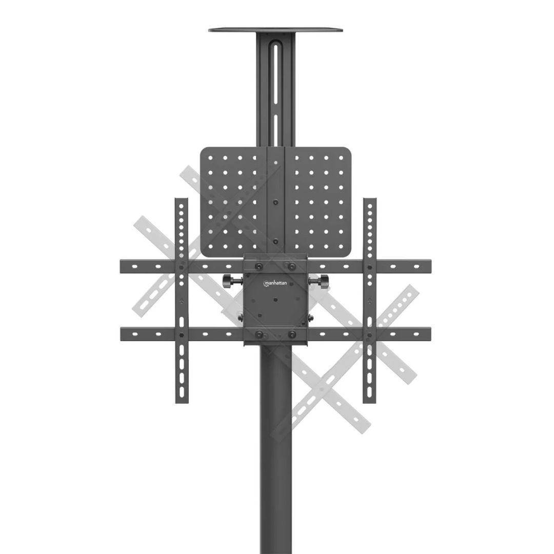 Manhattan Multimedia TV Cart with Tool-Free Height Adjustment 37