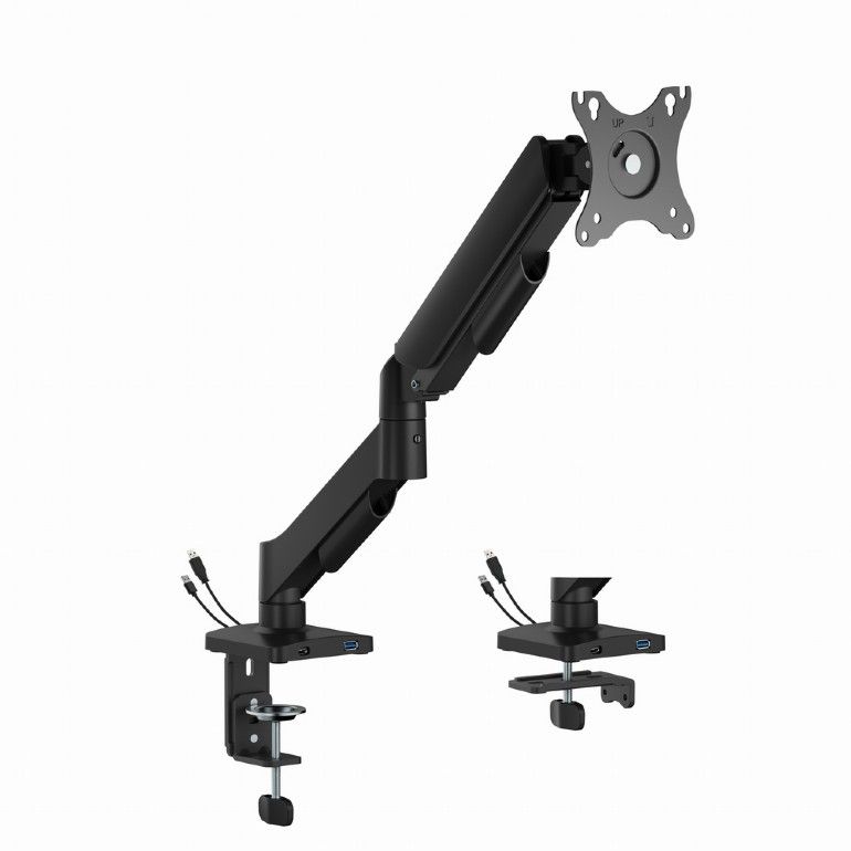 Gembird MA-DA1U-01 Adjustable desk display mounting arm with USB ports 17”-32” Black