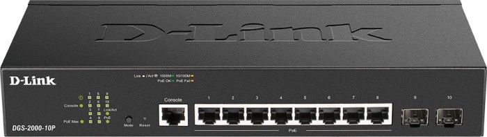 D-Link DGS-2000-10P Desktop Gigabit Managed PoE+ Switch