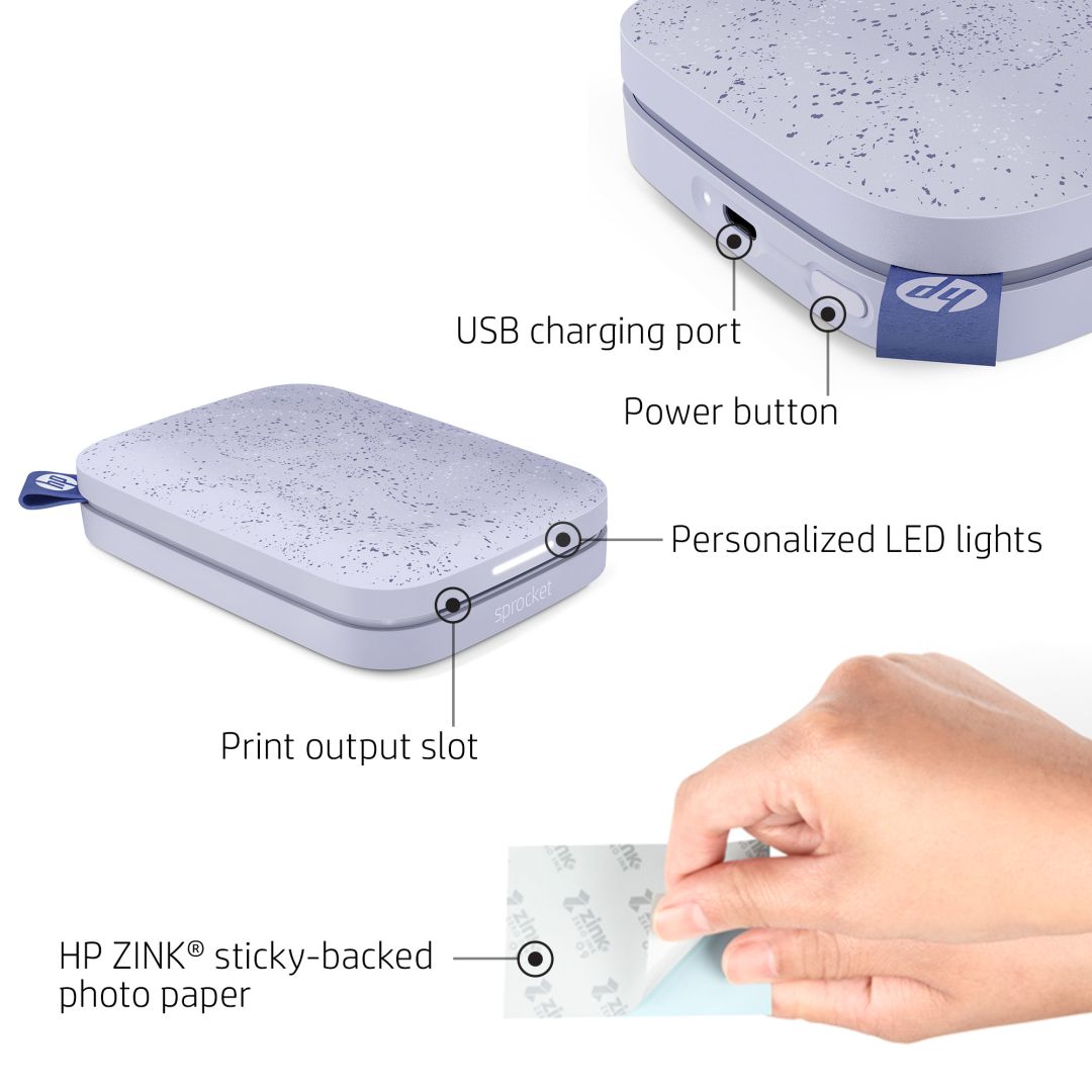 HP Sprocket Bluetooh Fotónyomtató Purple