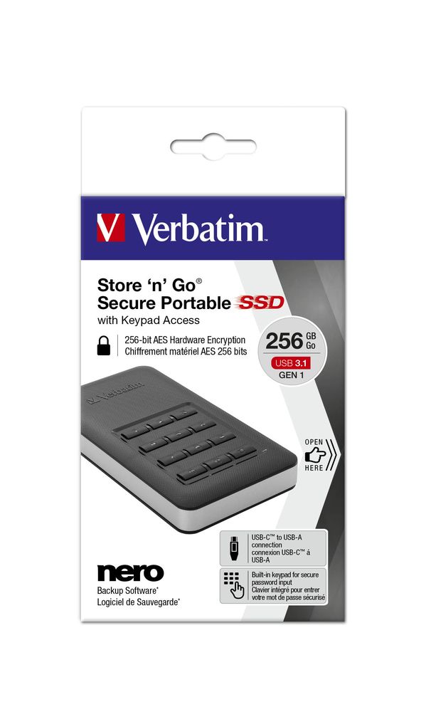Verbatim 256GB USB3.1/USB Type-C Store 'n' Go Secure Black