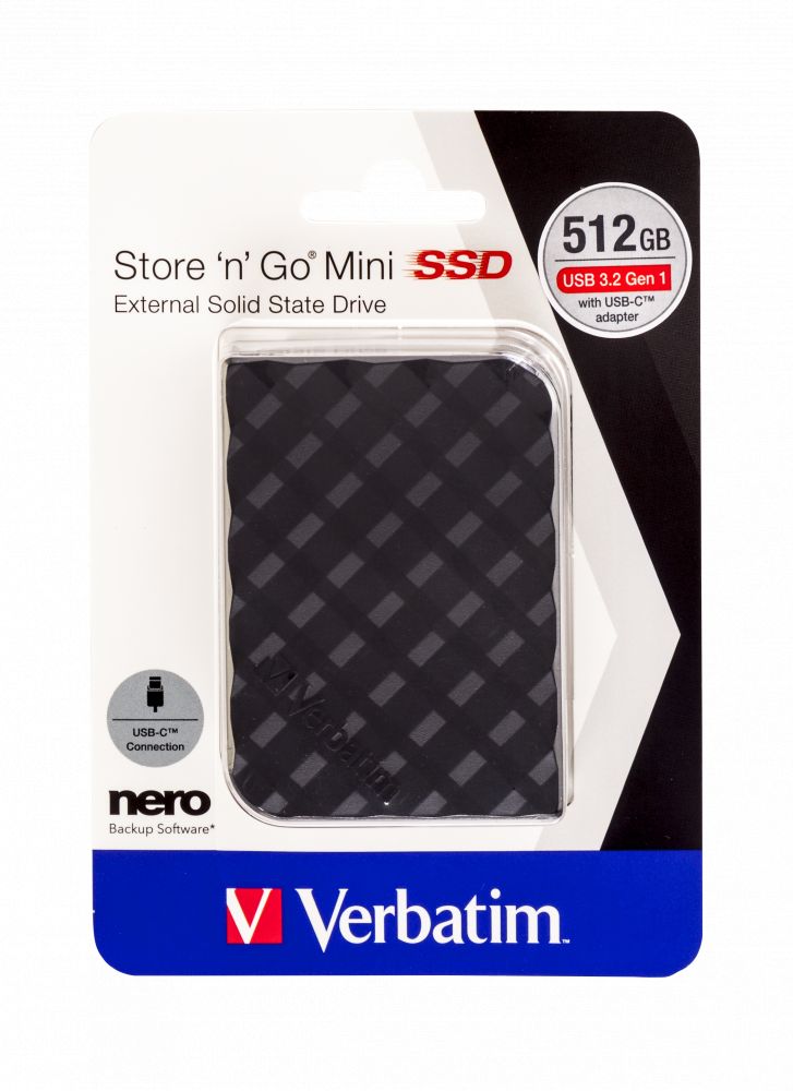 Verbatim 512GB USB 3.2/USB Type-C Store 'n' Go Mini Black