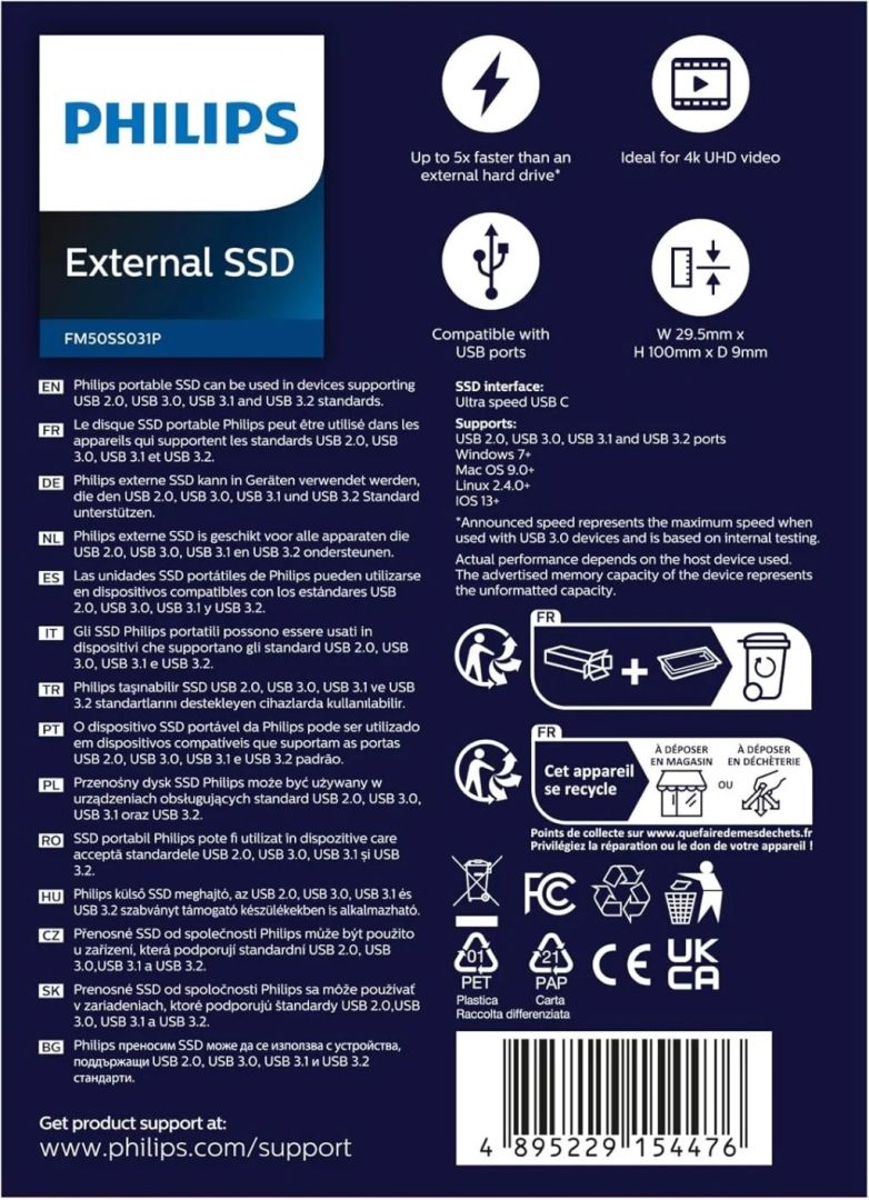 Philips 500GB USB Type-C Black