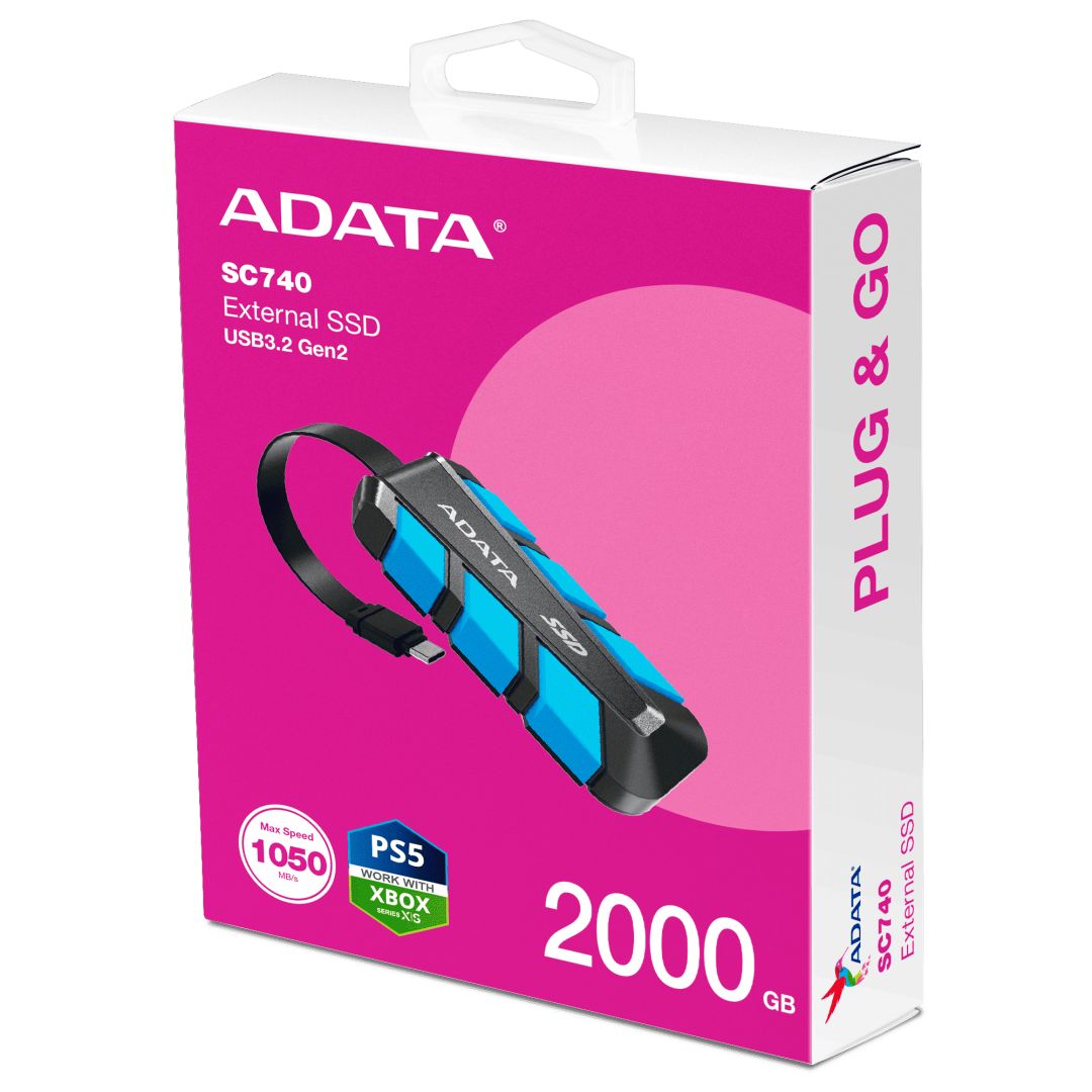 A-Data 2TB USB3.2 Type-C SC740 Black/Blue