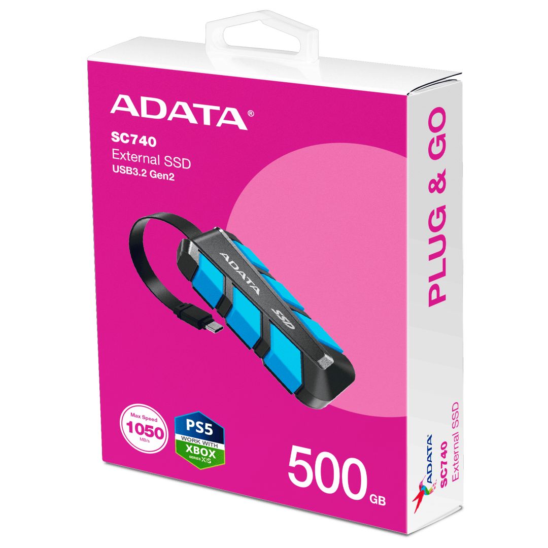 A-Data 500GB USB3.2 Type-C SC740 Black/Blue