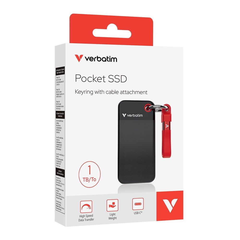 Verbatim 1TB USB3.2 Pocket SSD Black/Red