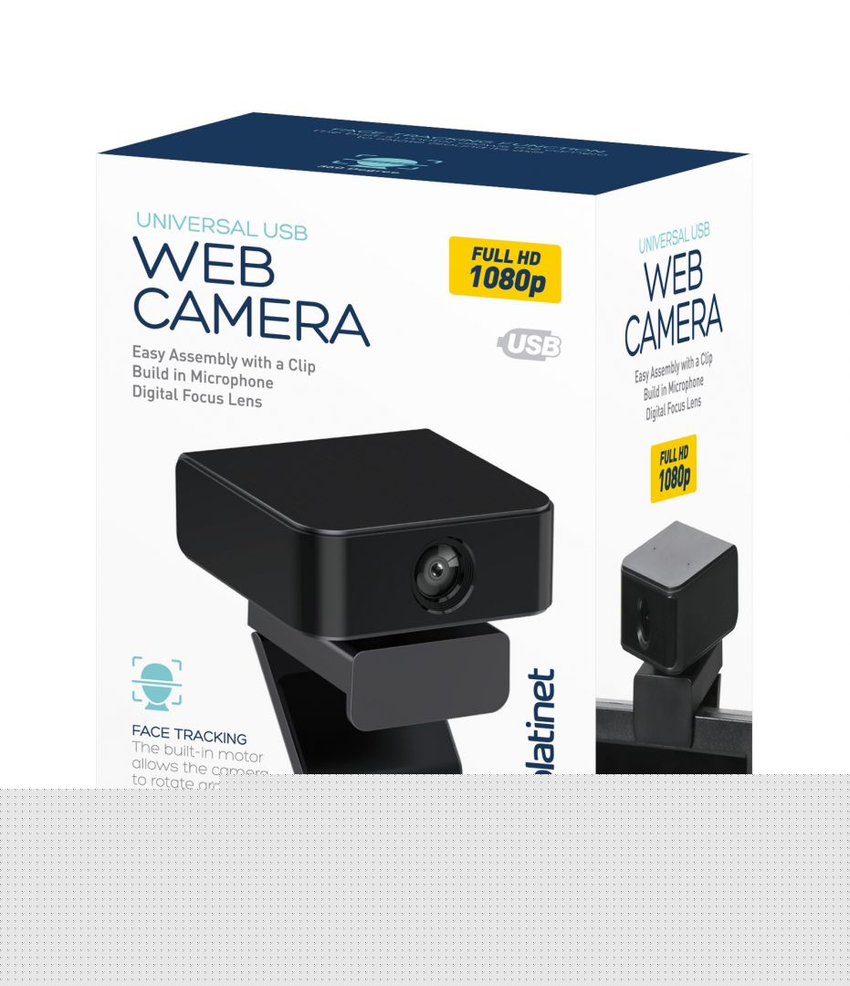 Platinet PCWC1080FT Face Tracking Webkamera Black