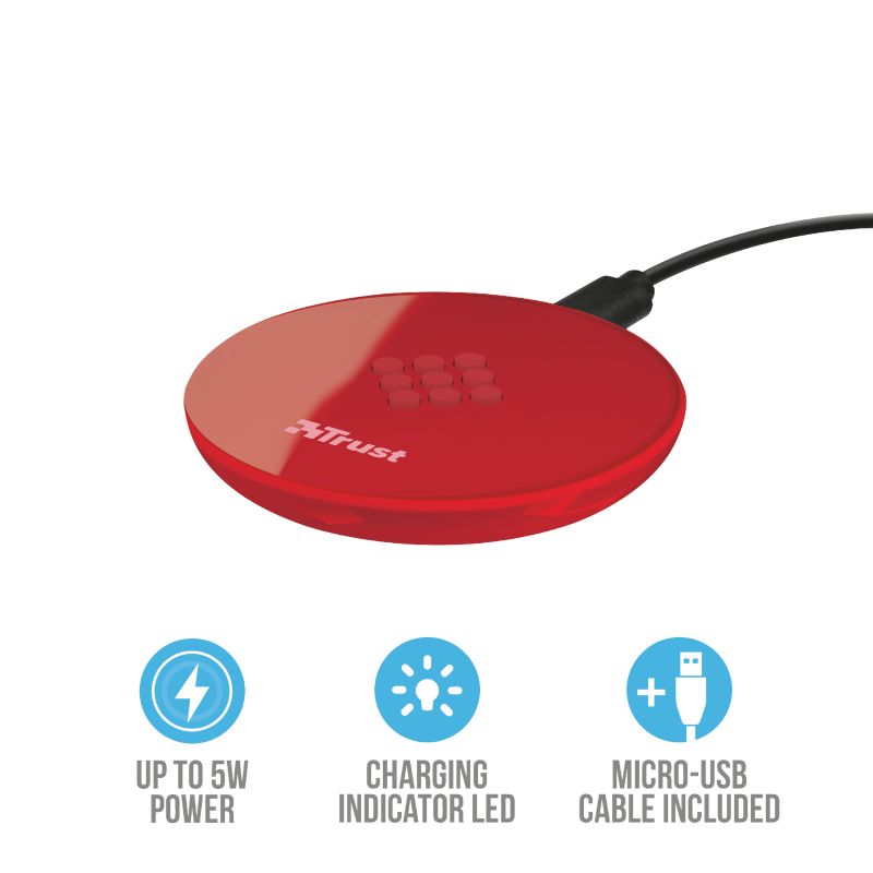 Trust Primo Wireless Charger for Smartphones Red