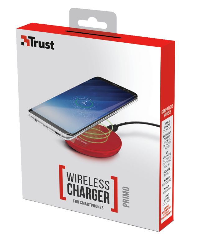Trust Primo Wireless Charger for Smartphones Red