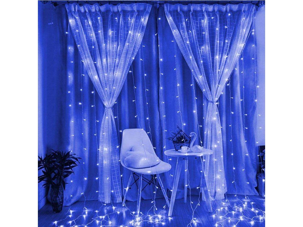 ColorWay LED garland curtain 3x3m 300LED blue color