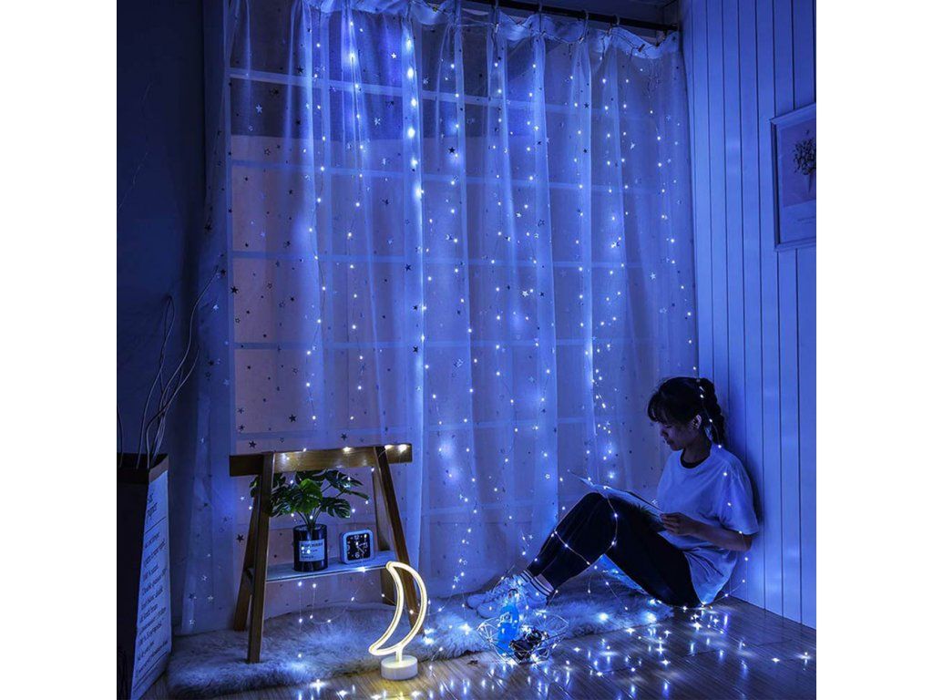 ColorWay LED garland curtain 3x3m 300LED blue color