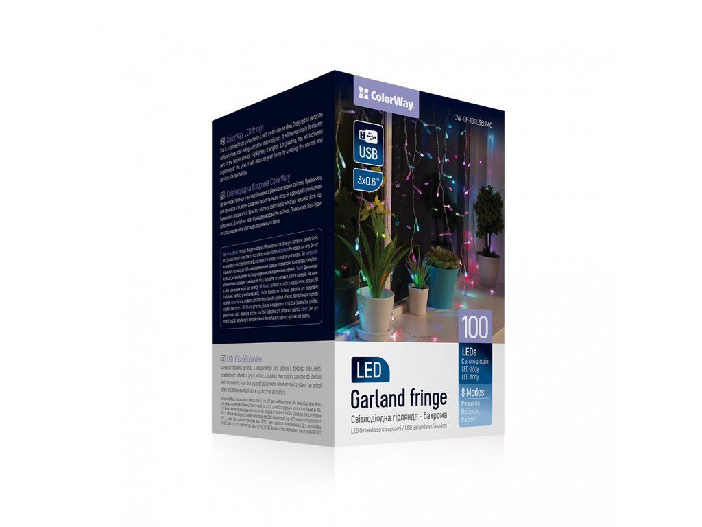 ColorWay LED garland Fringe Garland 3mx0.6m 100LED USB multicolor