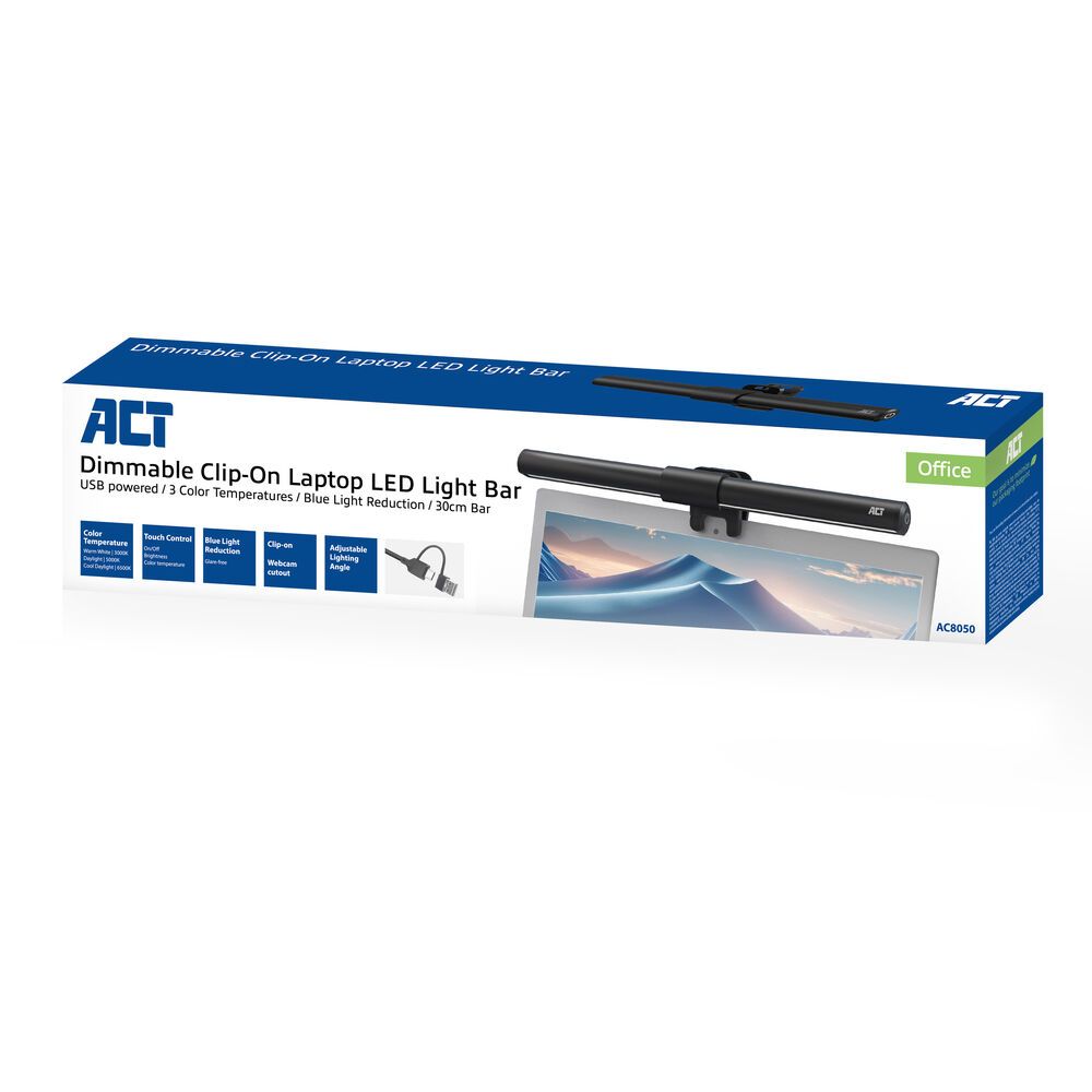 ACT Dimmable clip-on laptop LED light bar