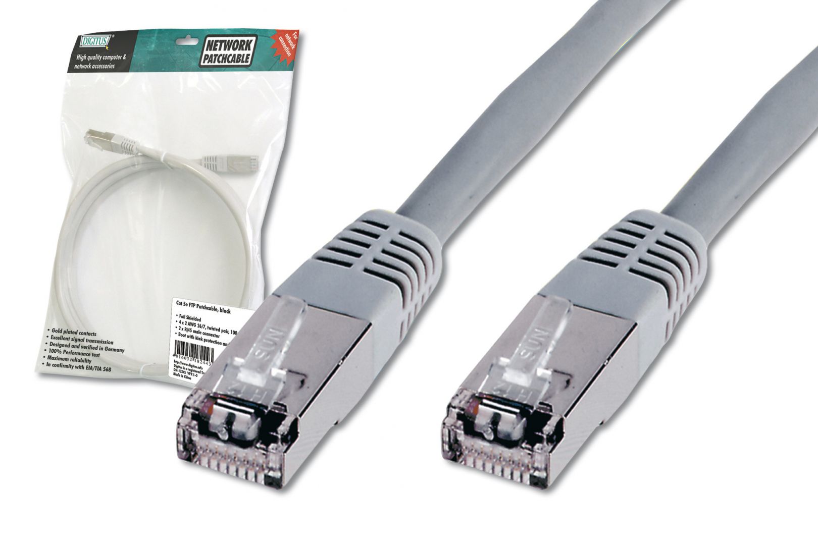 Digitus CAT5e SF-UTP Patch Cable 1m Grey
