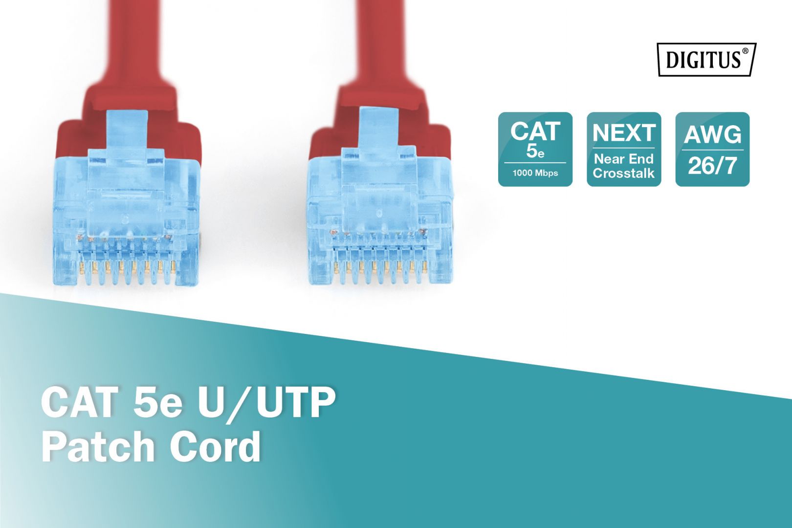 Digitus CAT5e U-UTP Patch Cable 0,5m Red
