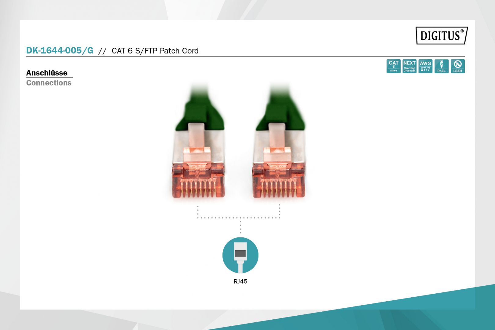 Digitus CAT6 S-FTP Patch Cable 0,5m Green
