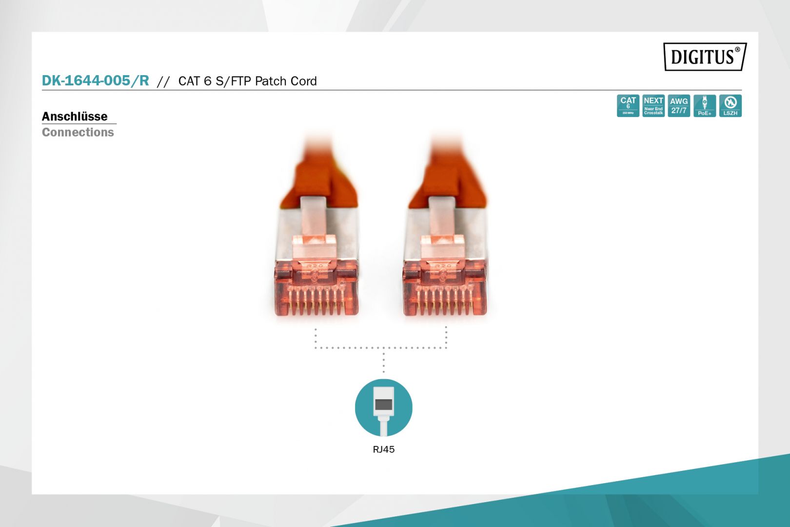 Digitus CAT6 S-FTP Patch Cable 0,5m Red
