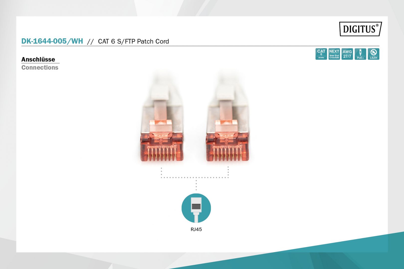 Digitus CAT6 S-FTP Patch Cable 0,5m White
