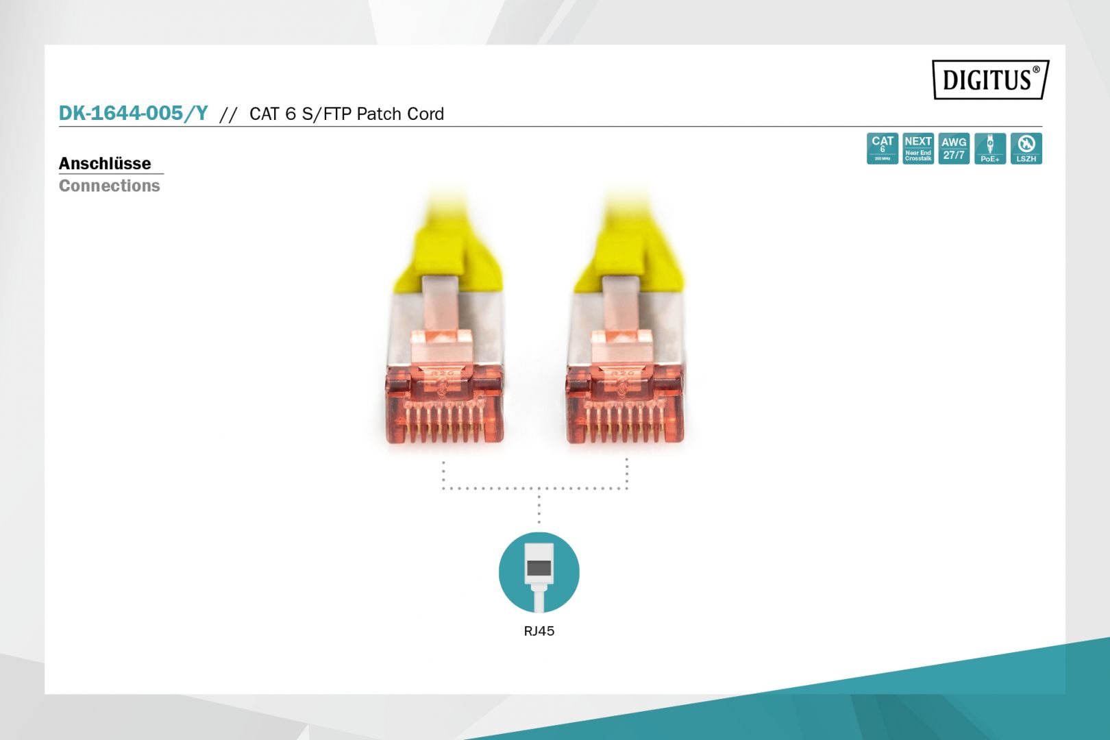 Digitus CAT6 S-FTP Patch Cable 0,5m Yellow