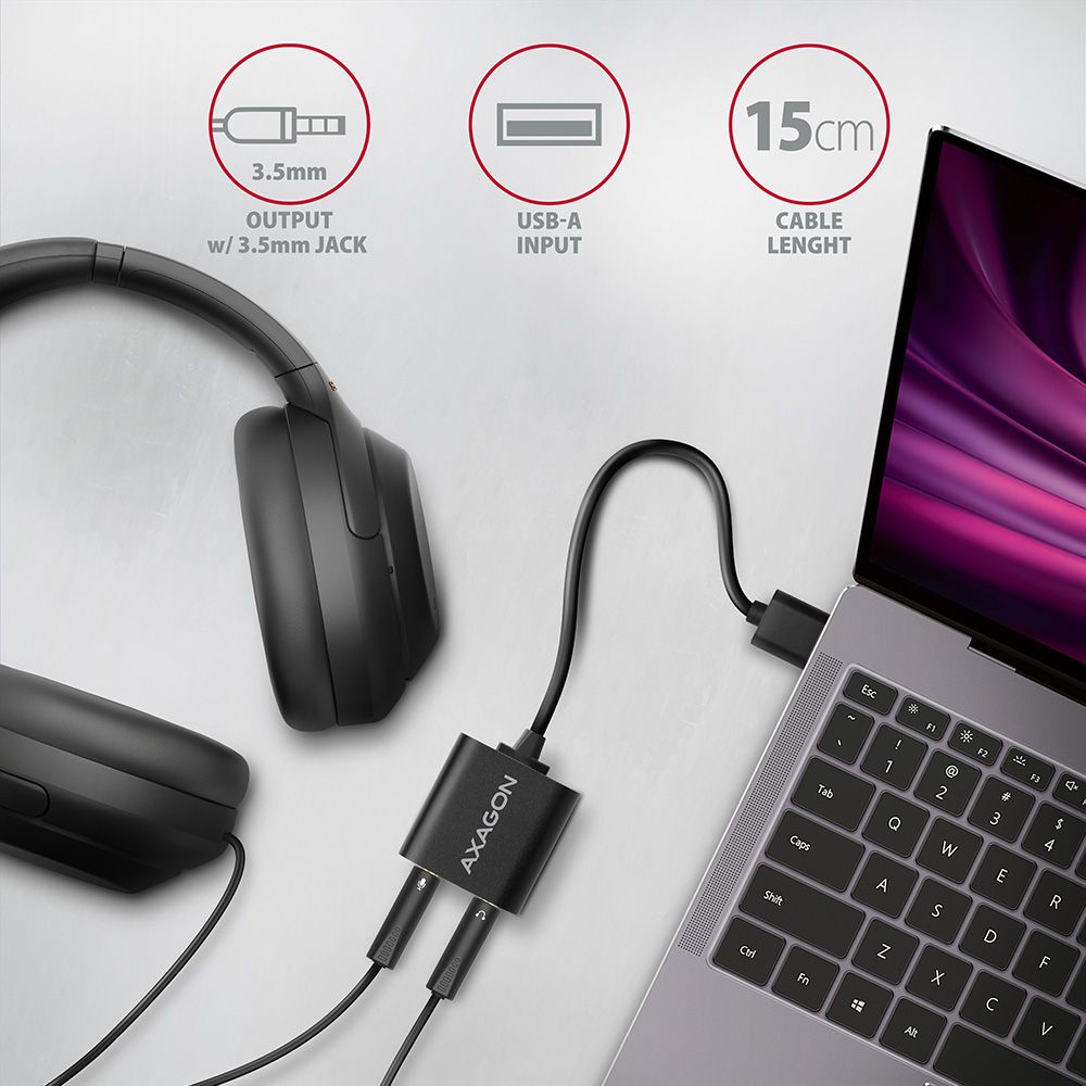 AXAGON ADA-12 USB Cable Audio 2.0 USB Hangkártya