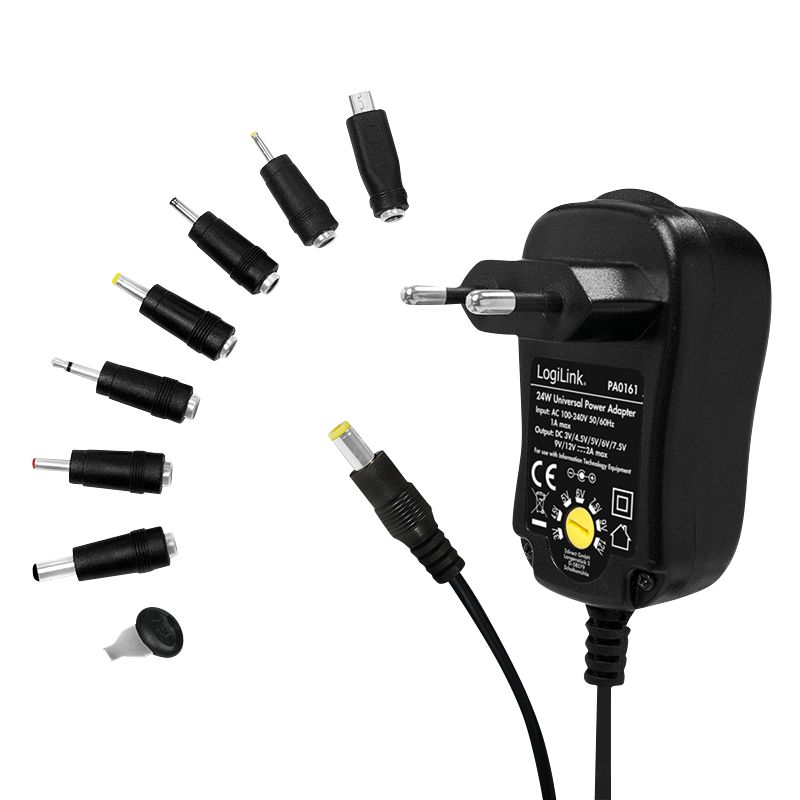 Logilink PA0161 Universal power supply 3-12V 24W Black