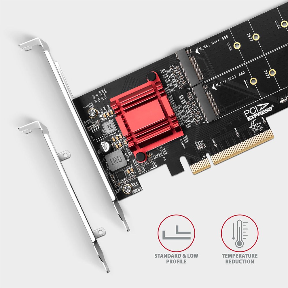 AXAGON PCEM2-ND PCIE 2X NVME M.2 Adapter